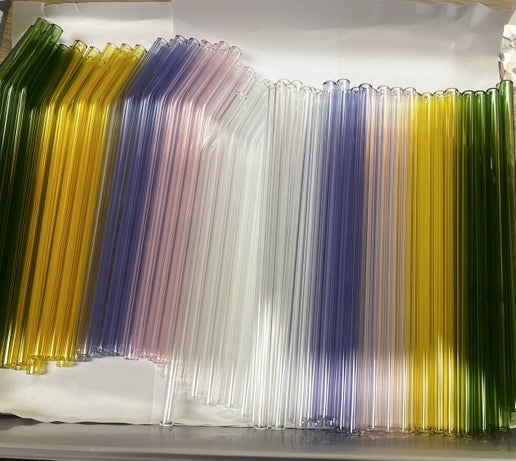 Pastel Glass Straws